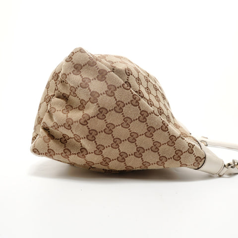 GUCCI GG Canvas Metal Gold Shoulder Bag beige WS28287