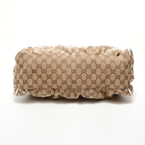 GUCCI GG Canvas Metal Gold Shoulder Bag beige WS28287