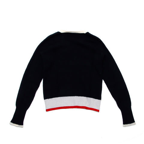 Chanel Coco Mark Knit Taille 42 1996 96a Pullage Cashmere Black WS2828