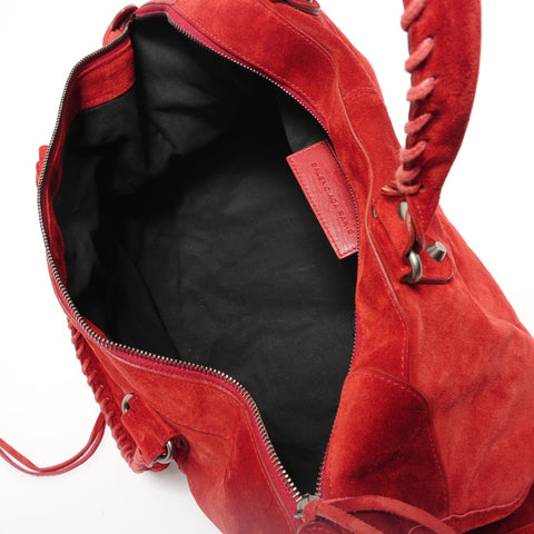 BALENCIAGA Suede The Work Handbag Red WS28290