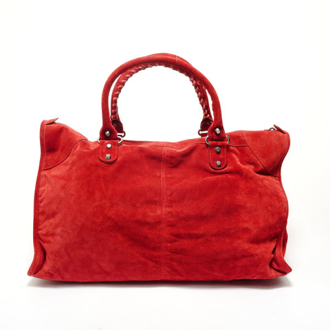 BALENCIAGA Suede The Work Handbag Red WS28290