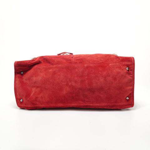 BALENCIAGA Suede The Work Handbag Red WS28290