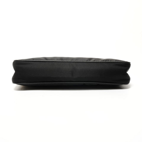 PRADA Triangle logo nylon Saffiano leather Shoulder Bag black WS28291
