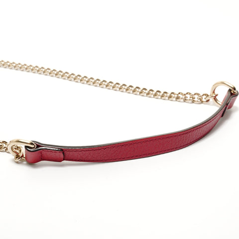 GUCCI Interlocking G leather Shoulder Bag Red WS28293