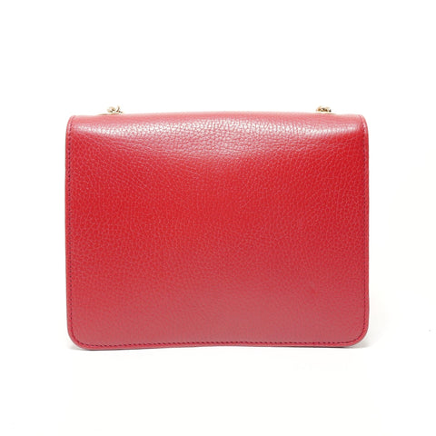GUCCI Interlocking G leather Shoulder Bag Red WS28293