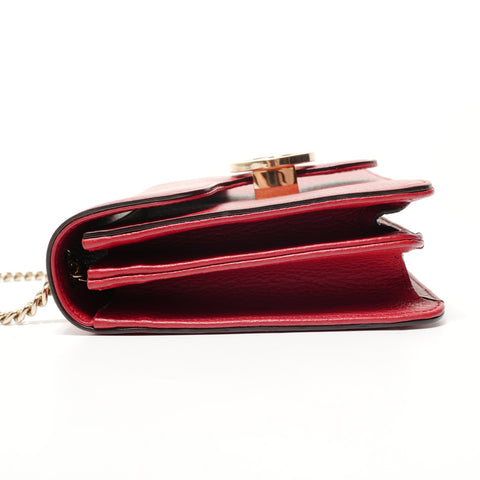 GUCCI Interlocking G leather Shoulder Bag Red WS28293
