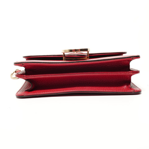 GUCCI Interlocking G leather Shoulder Bag Red WS28293