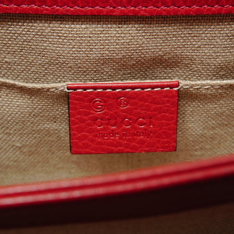 GUCCI Interlocking G leather Shoulder Bag Red WS28293