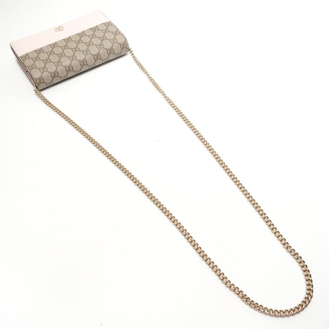 GUCCI GG Marmont Chain Wallet GG Supreme Shoulder Bag beige WS28294