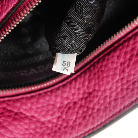PRADA Triangle logo leather 2WAY Handbag pink WS28295