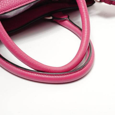 PRADA Triangle logo leather 2WAY Handbag pink WS28295