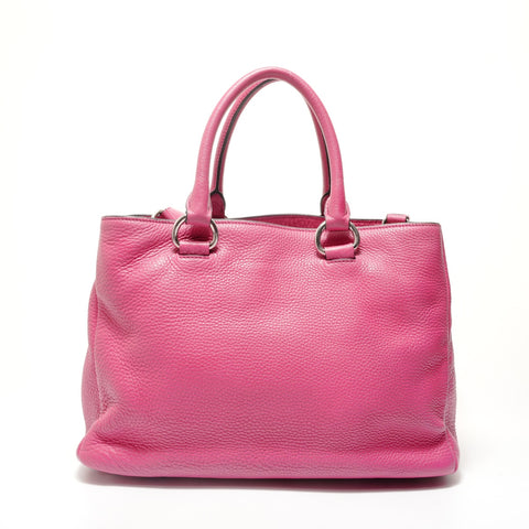PRADA Triangle logo leather 2WAY Handbag pink WS28295
