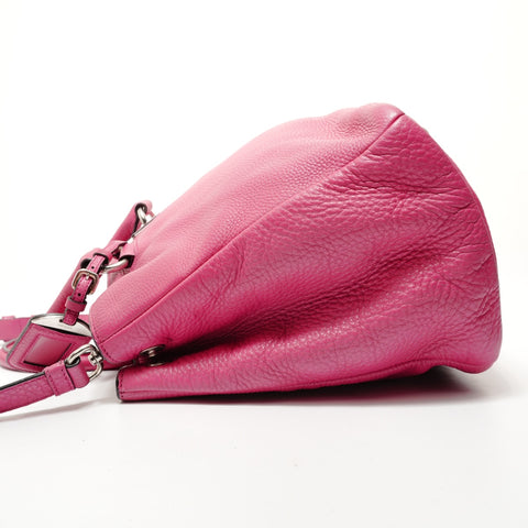 PRADA Triangle logo leather 2WAY Handbag pink WS28295