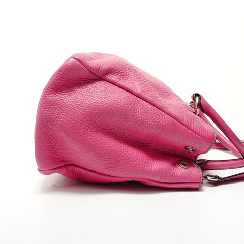 PRADA Triangle logo leather 2WAY Handbag pink WS28295