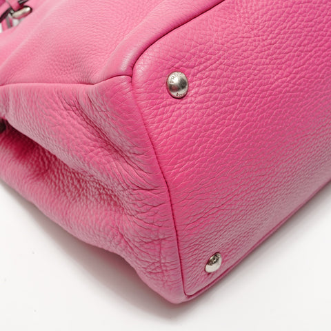 PRADA Triangle logo leather 2WAY Handbag pink WS28295