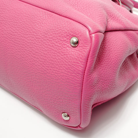 PRADA Triangle logo leather 2WAY Handbag pink WS28295
