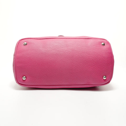 PRADA Triangle logo leather 2WAY Handbag pink WS28295