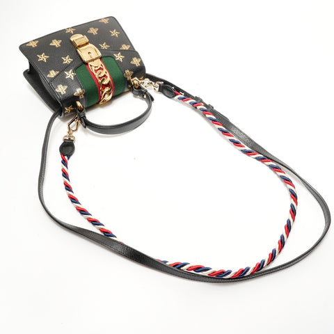 GUCCI Sylvie Bee & Star Mini Bag Handbag black WS28296