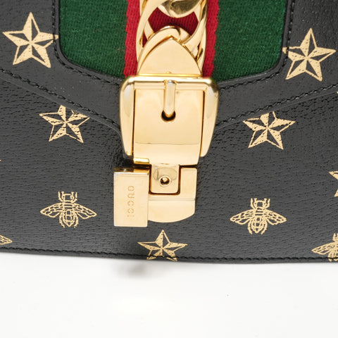 GUCCI Sylvie Bee & Star Mini Bag Handbag black WS28296