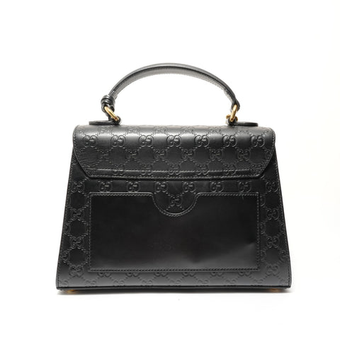 GUCCI Guccissima Padlock Top Handle Bag Handbag black WS28297