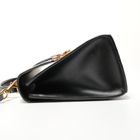 GUCCI Guccissima Padlock Top Handle Bag Handbag black WS28297