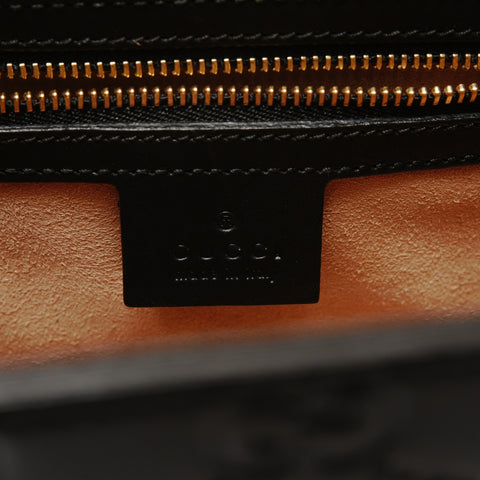 GUCCI Guccissima Padlock Top Handle Bag Handbag black WS28297