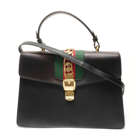 GUCCI sherry line sylvie Handbag black WS28298