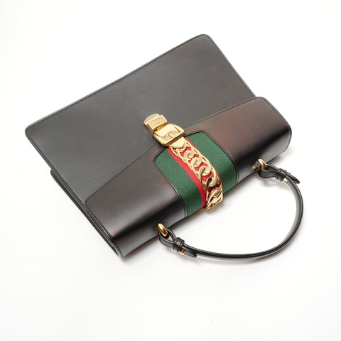 GUCCI sherry line sylvie Handbag black WS28298