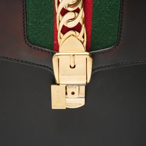 GUCCI sherry line sylvie Handbag black WS28298