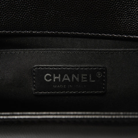 CHANEL Item No. 28, 2019 Caviar Skin Matelassé Boy Chanel Shoulder Bag black WS28299