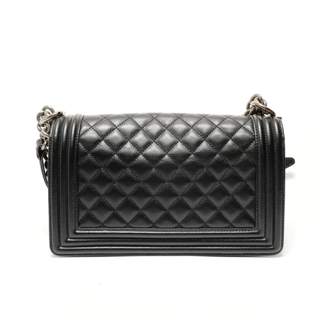 CHANEL Item No. 28, 2019 Caviar Skin Matelassé Boy Chanel Shoulder Bag black WS28299