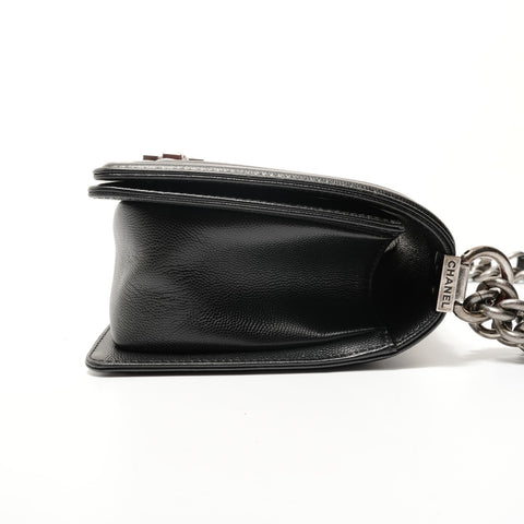CHANEL Item No. 28, 2019 Caviar Skin Matelassé Boy Chanel Shoulder Bag black WS28299