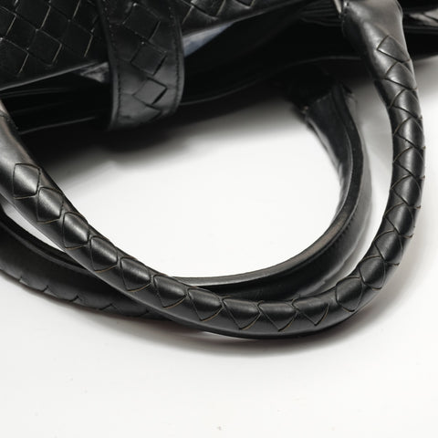 BOTTEGAVENETA INTRECCIATO Roma 2WAY Leather Handbag black WS28301