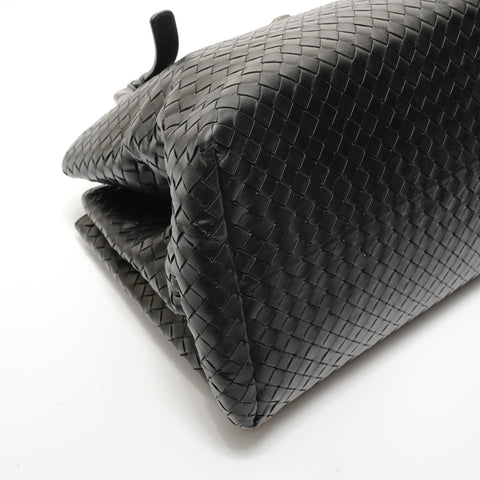 BOTTEGAVENETA INTRECCIATO Roma 2WAY Leather Handbag black WS28301
