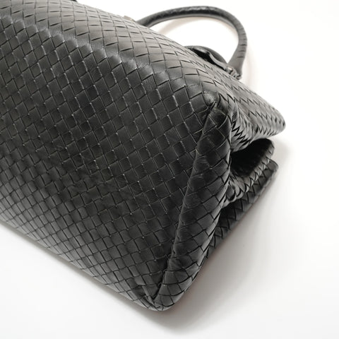 BOTTEGAVENETA INTRECCIATO Roma 2WAY Leather Handbag black WS28301