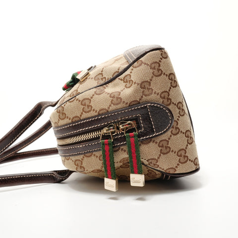GUCCI GG Canvas Shelly Ribbon Shoulder Bag beige WS28303