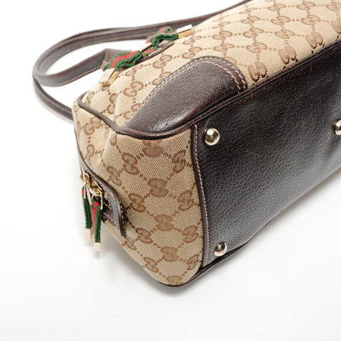 GUCCI GG Canvas Shelly Ribbon Shoulder Bag beige WS28303