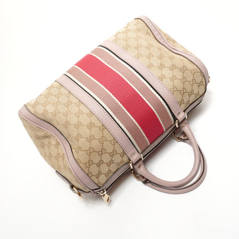 GUCCI GG canvas sherry line Boston bag beige WS28304