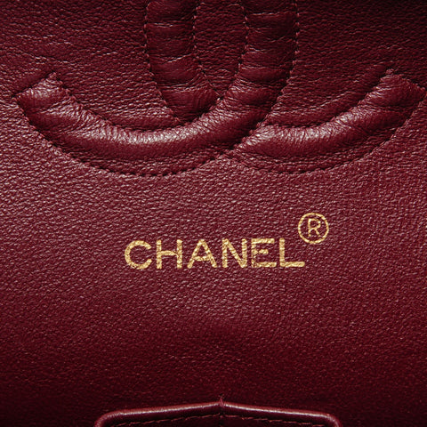 CHANEL No. 3 1996-1997 COCO Mark Double Flap Lambskin Shoulder Bag black WS28312