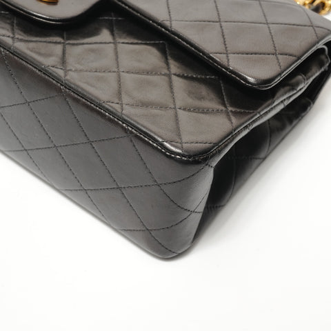CHANEL No. 3 1996-1997 COCO Mark Double Flap Lambskin Shoulder Bag black WS28312