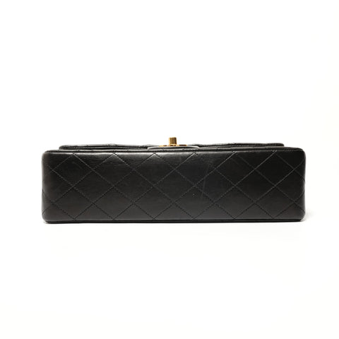 CHANEL No. 3 1996-1997 COCO Mark Double Flap Lambskin Shoulder Bag black WS28312