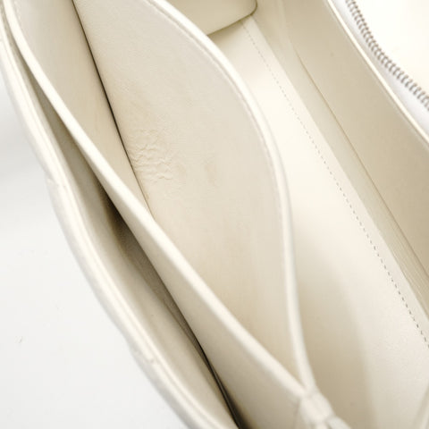 BALENCIAGA Crushed Leather Shoulder Bag white WS28313