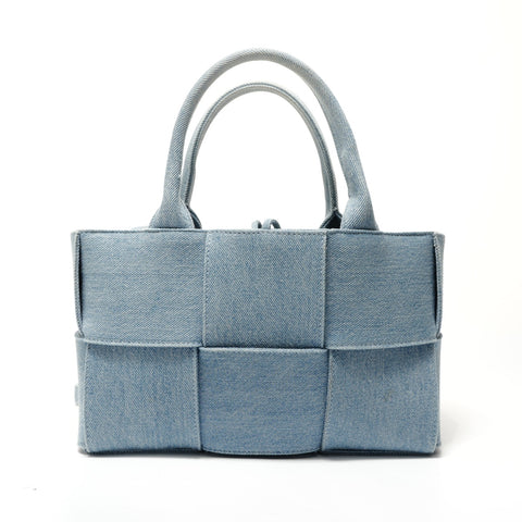 BOTTEGAVENETA Maxi INTRECCIATO Mini Arco 2-way Denim Handbag blue WS28314