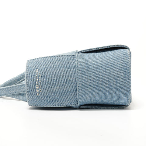 BOTTEGAVENETA Maxi INTRECCIATO Mini Arco 2-way Denim Handbag blue WS28314