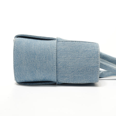 BOTTEGAVENETA Maxi INTRECCIATO Mini Arco 2-way Denim Handbag blue WS28314