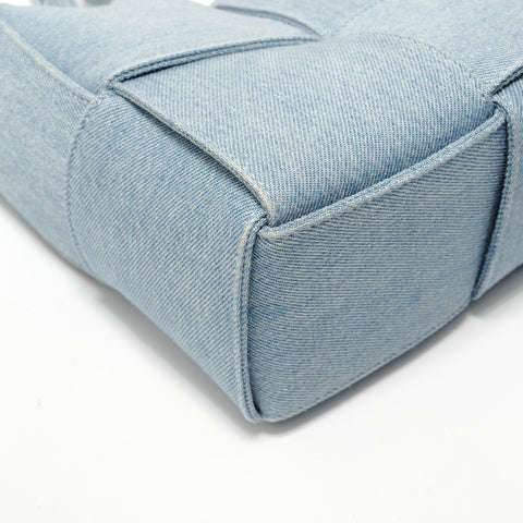 BOTTEGAVENETA Maxi INTRECCIATO Mini Arco 2-way Denim Handbag blue WS28314