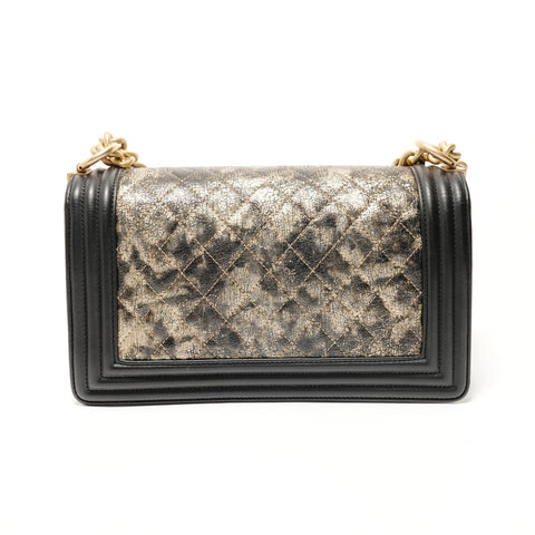 CHANEL Item No. 26, 2018-2019 Boy Chanel Metallic Shoulder Bag gold WS28315