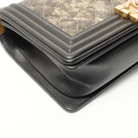 CHANEL Item No. 26, 2018-2019 Boy Chanel Metallic Shoulder Bag gold WS28315