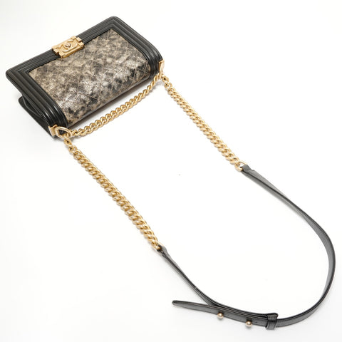 CHANEL Item No. 26, 2018-2019 Boy Chanel Metallic Shoulder Bag gold WS28315