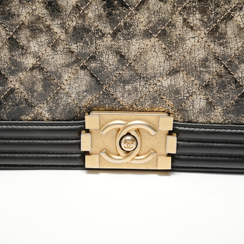 CHANEL Item No. 26, 2018-2019 Boy Chanel Metallic Shoulder Bag gold WS28315